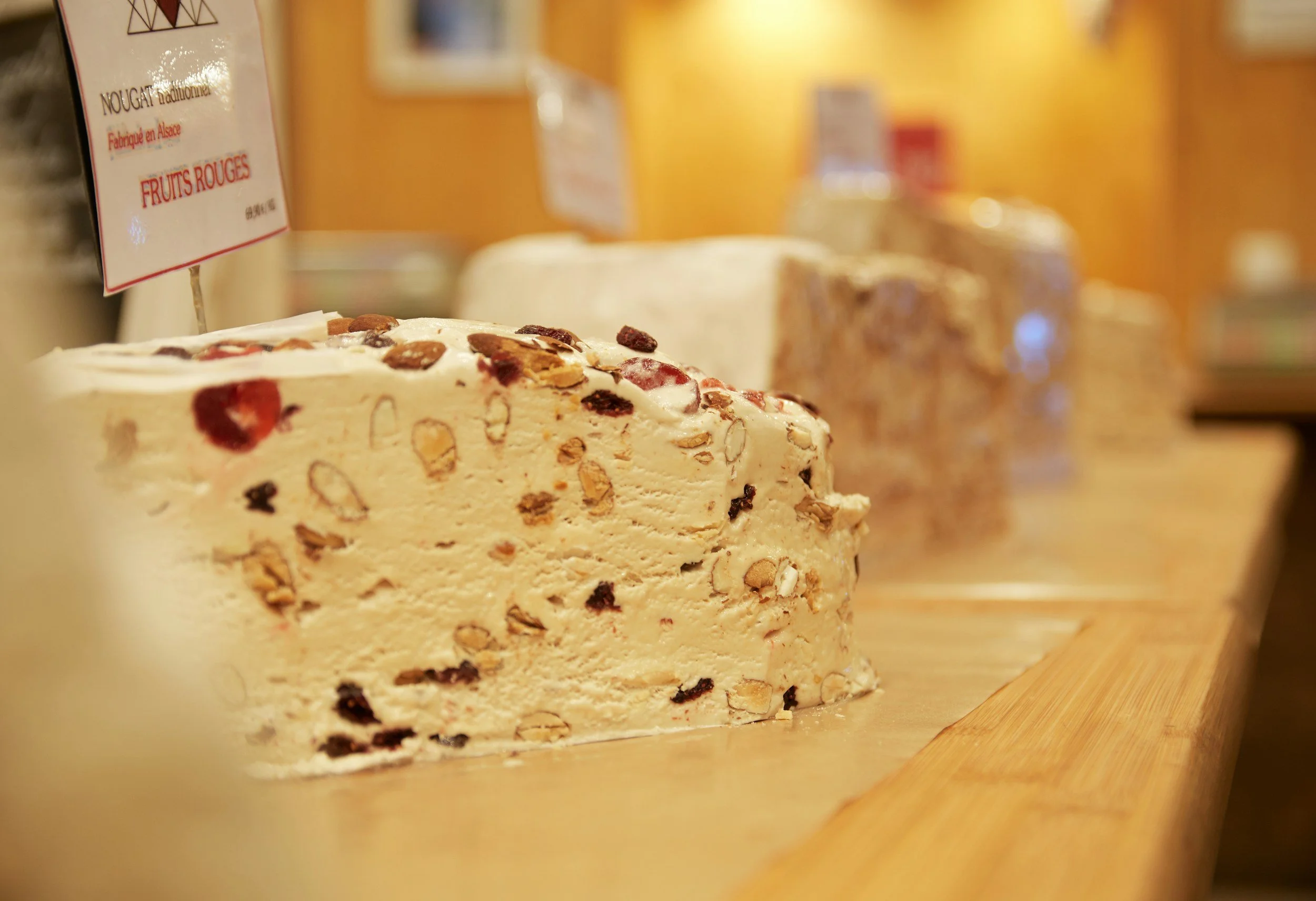  Nougat is popular at markets, especially at Christmastime   
