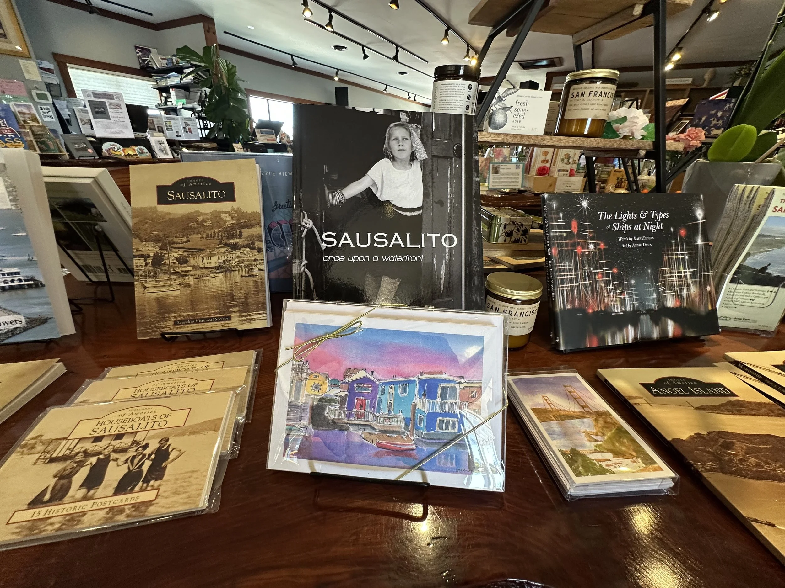   Pick up local souvenirs at Sausalito Books by the Bay  