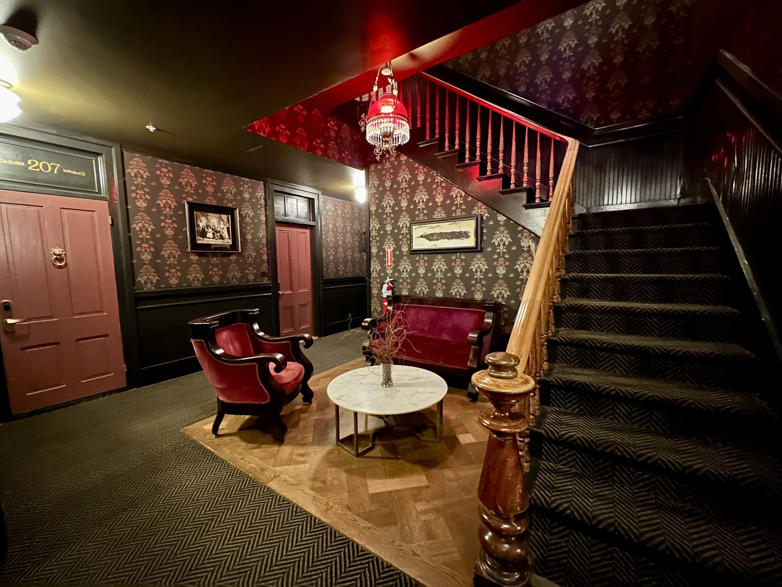   Gold Rush-era style and cozy corners inside the National Exchange Hotel  