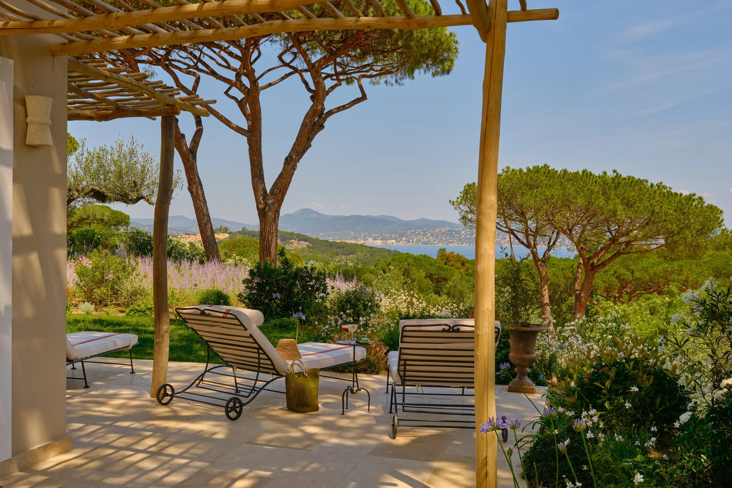   The view from the 2-bedroom Victoire Suite terrace is mesmerizing . Photo courtesy of Airelles Château de la Messardiere 
