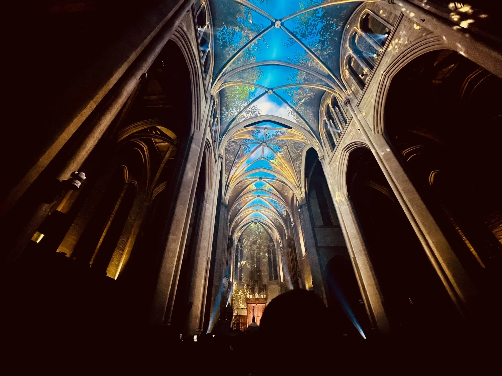 Grace Cathedral holds tons of events, including this the immersive AURA sound and light experience