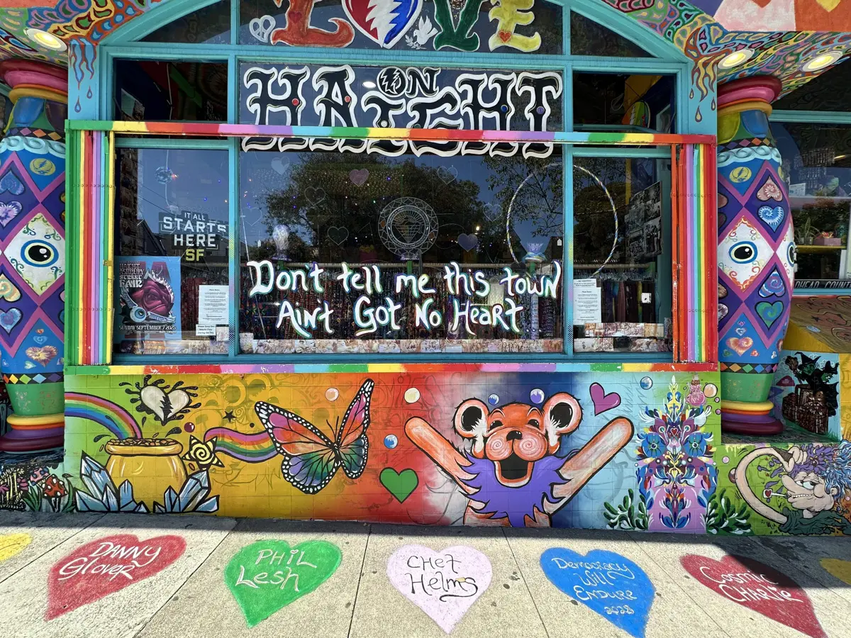 Haight-Ashbury neighborhood colorful painted sidewalk