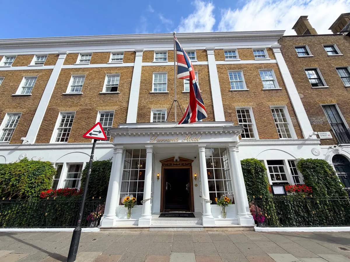 entrance to durrants hotel in marylebone london