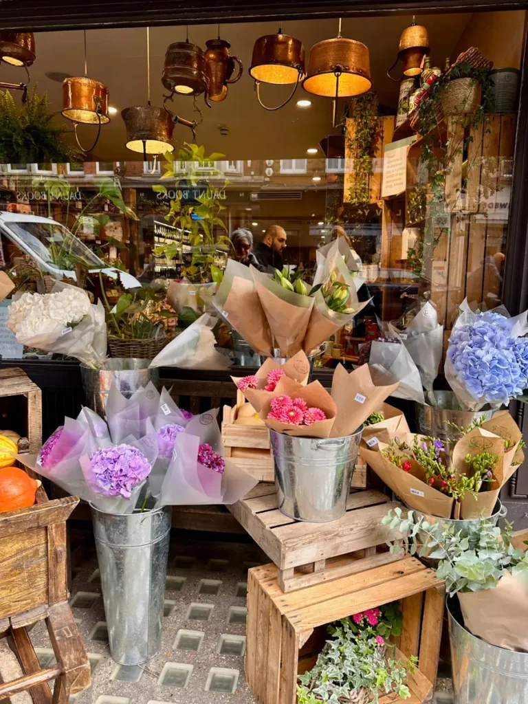 a shop in marylebone london selling flowers