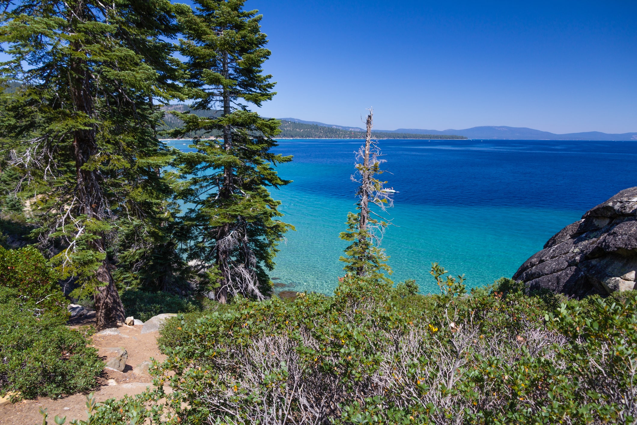 Rubicon Hiking Trail with turquoise water views of Lake Tahoe