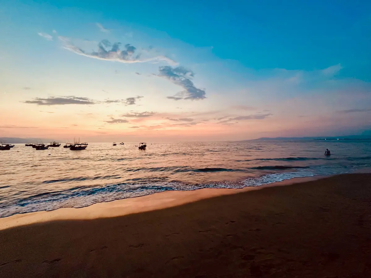 sunset on a beach in puerto vallarta