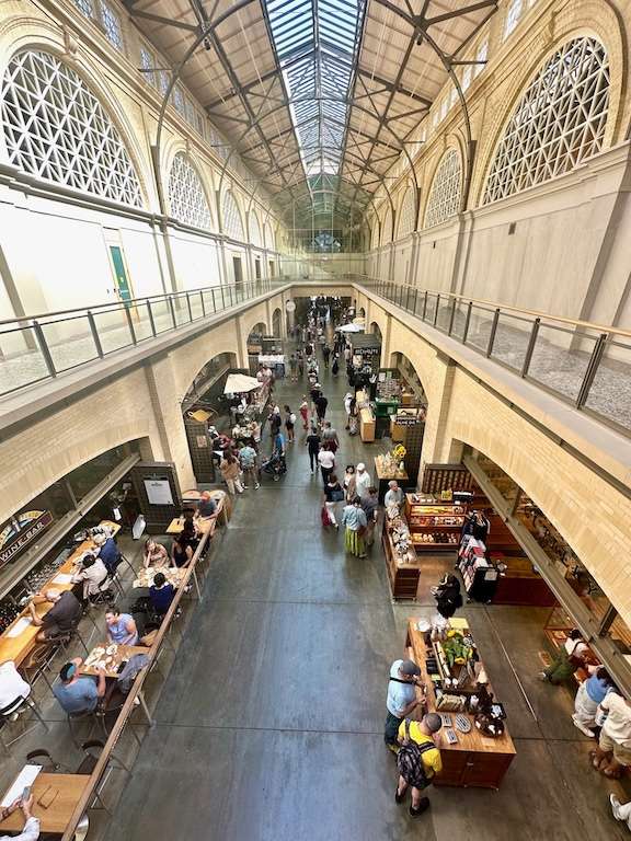 Ferry Building hall with food vendors