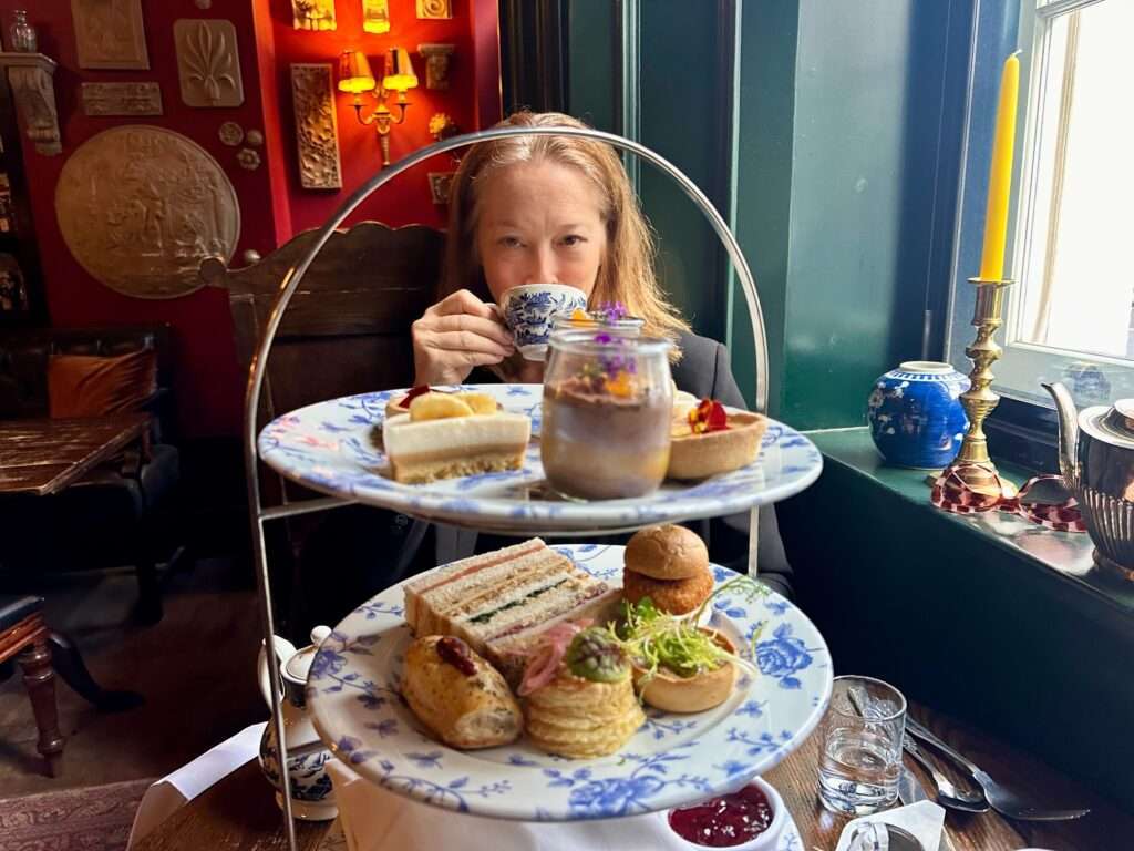 Sipping tea at the Zetter Hotel