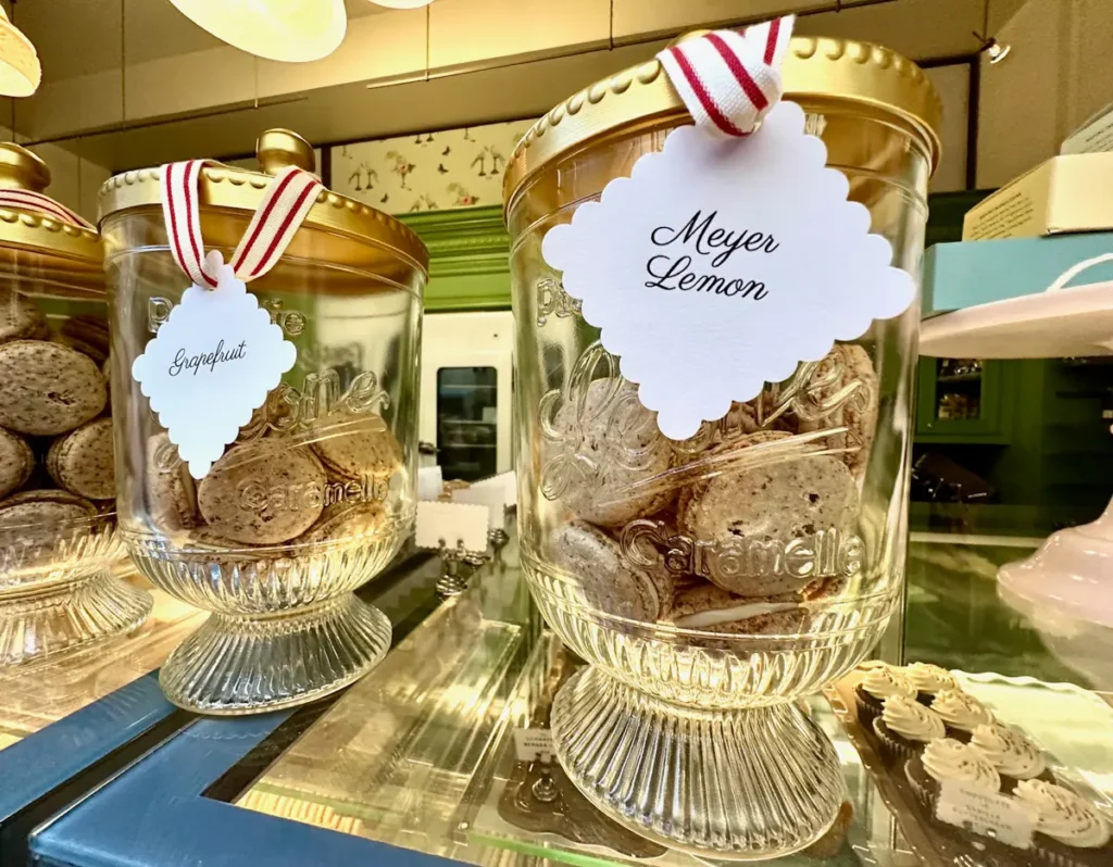 jars of macarons at miette in the ferry building