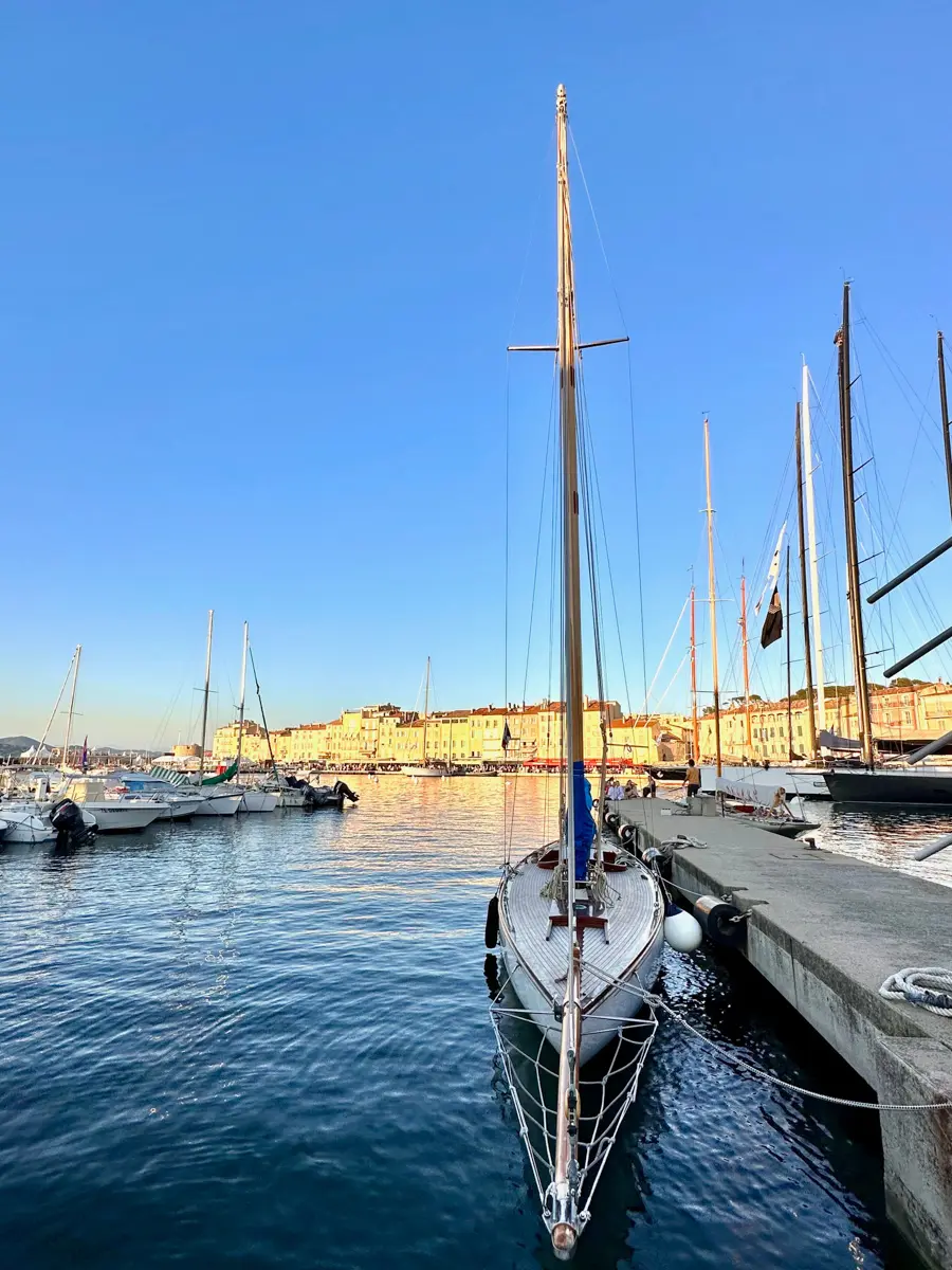 sailboat docked in saint-tropez port
