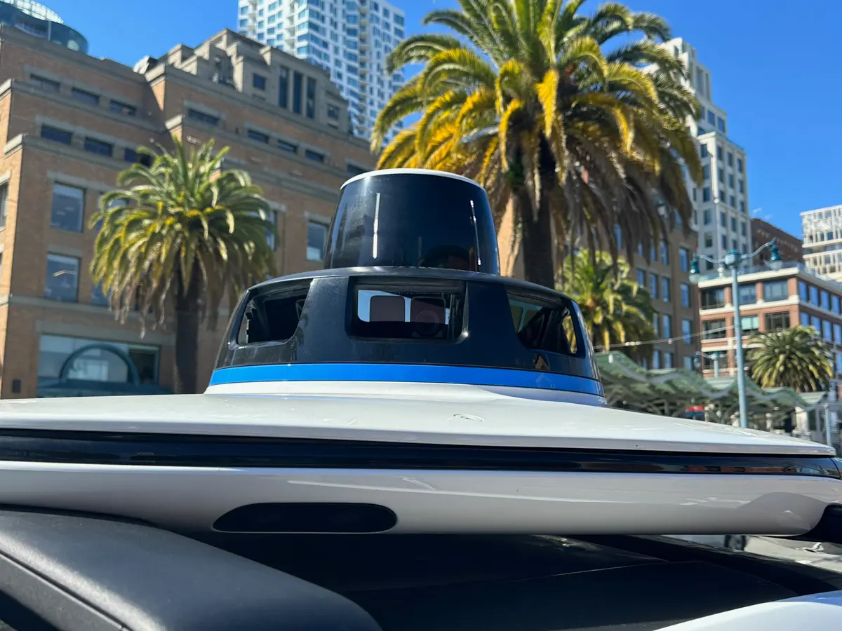 Top of a Waymo 'screen' will dispay car ID or your initials