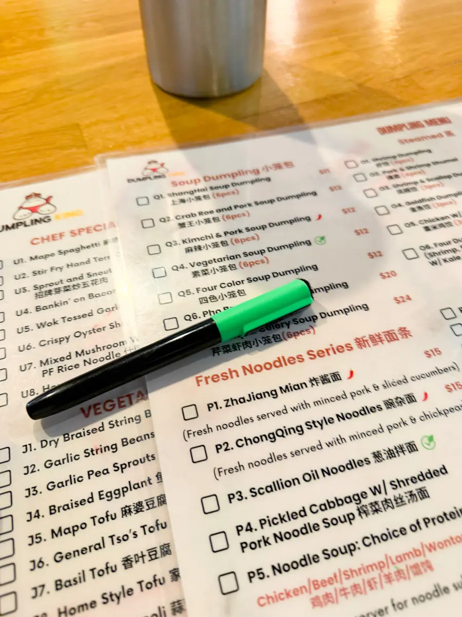 dumpling king menu clement street