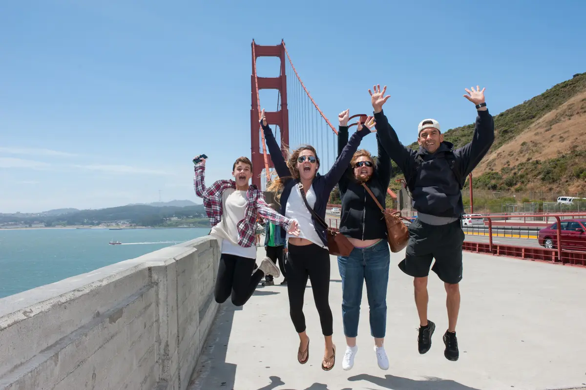 family-friendly jumping at the golden gate bridge in san francisco