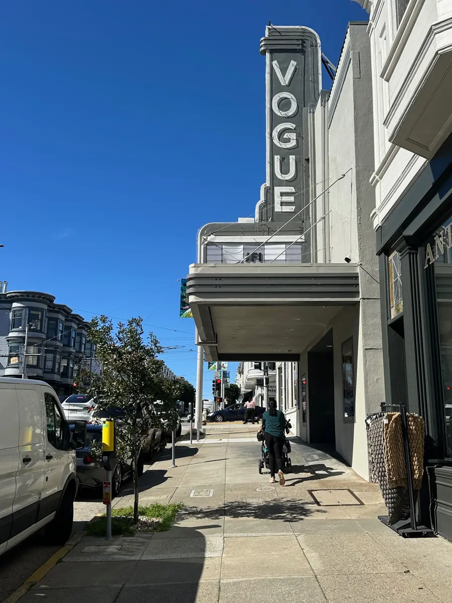 historic vogue theater on sacramento street in presidio heights san francisco