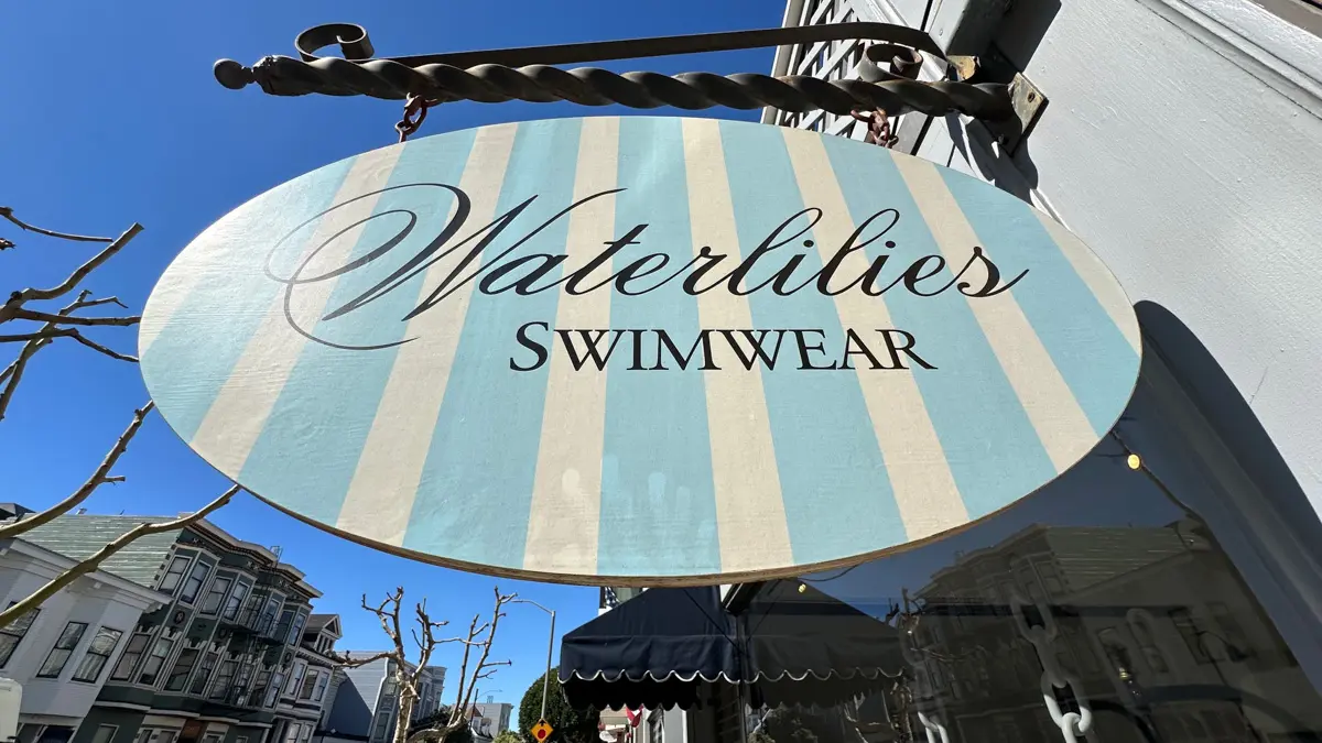 waterlillies sign on sacramento street in presidio heights san francisco