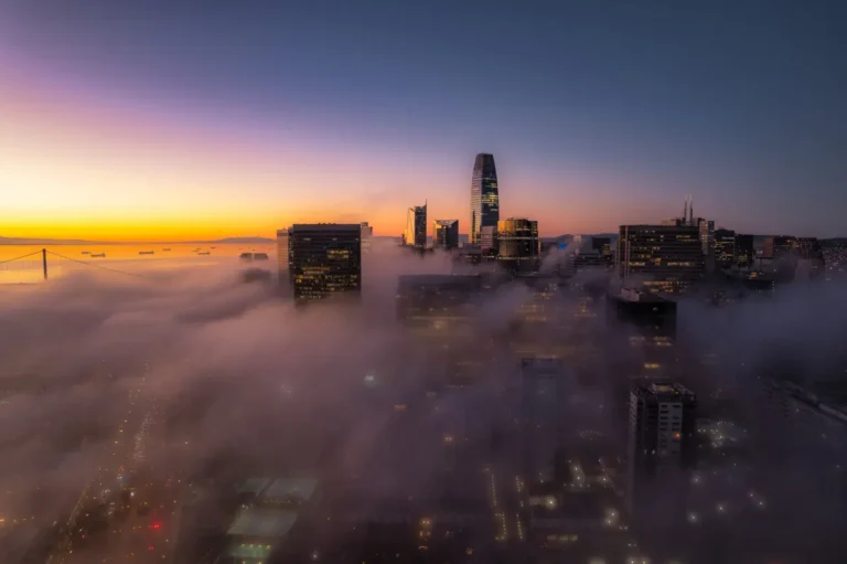 foggy san francisco city view