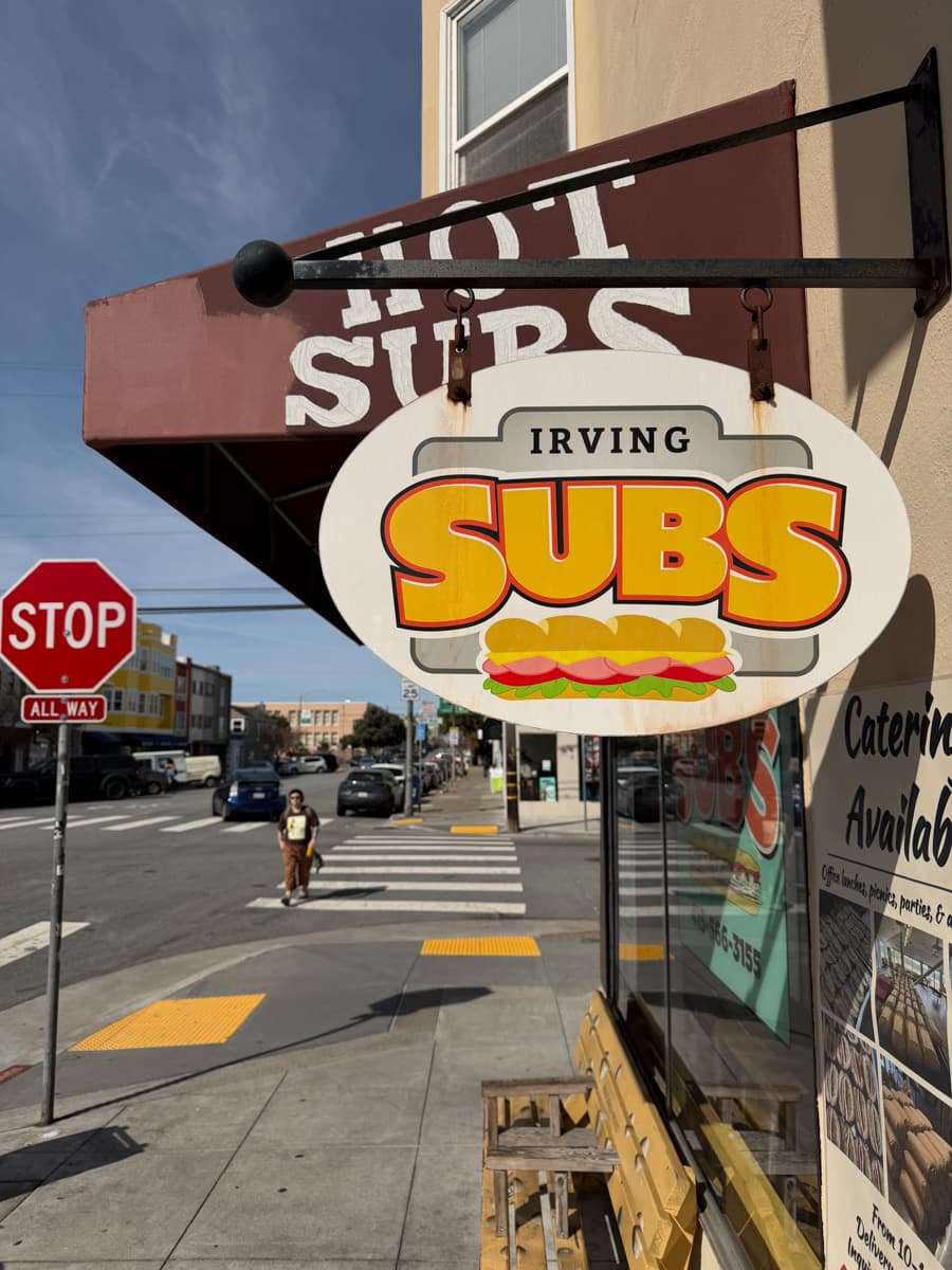 irving subs sign on irving street
