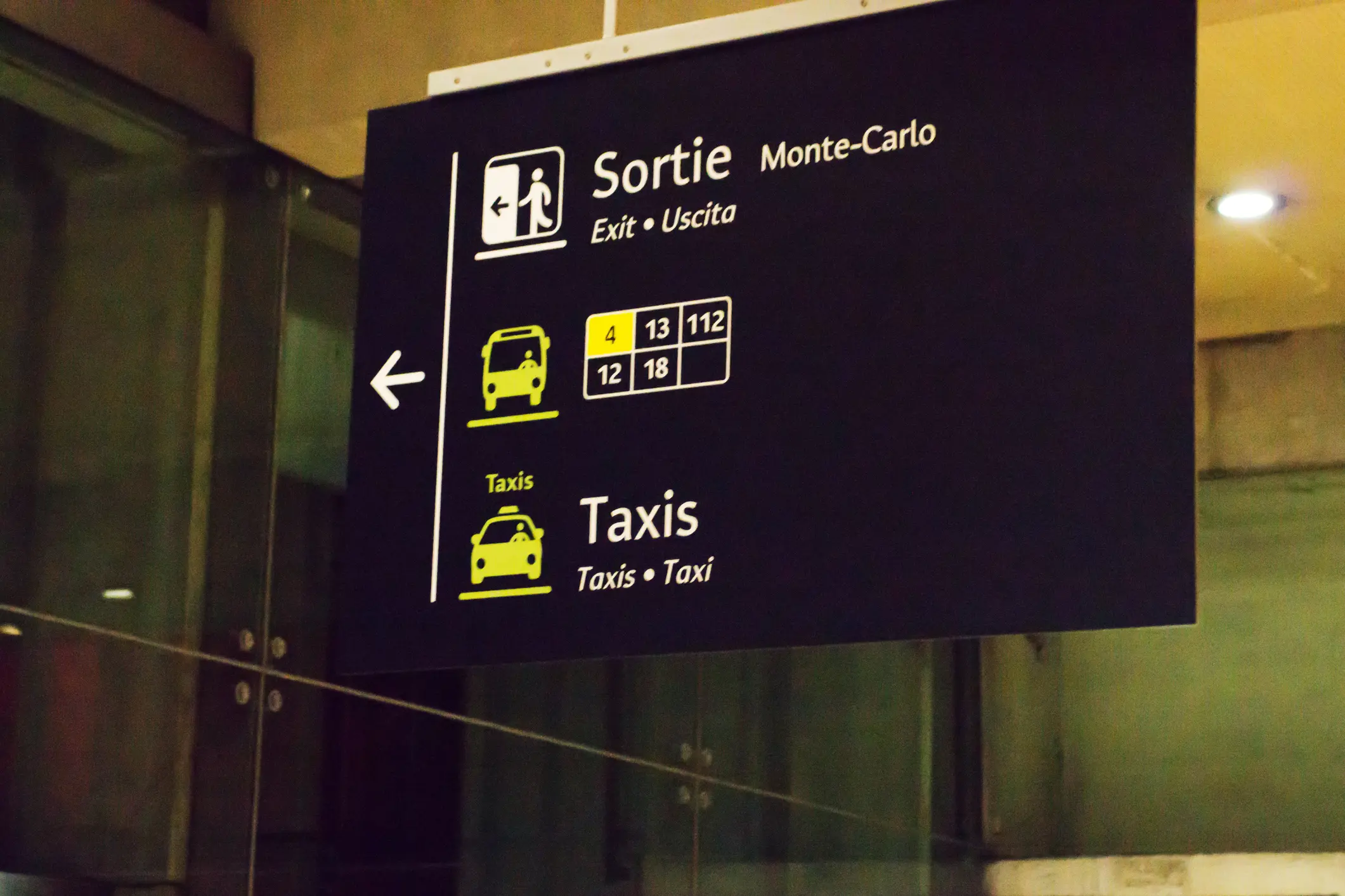 monaco train station sign