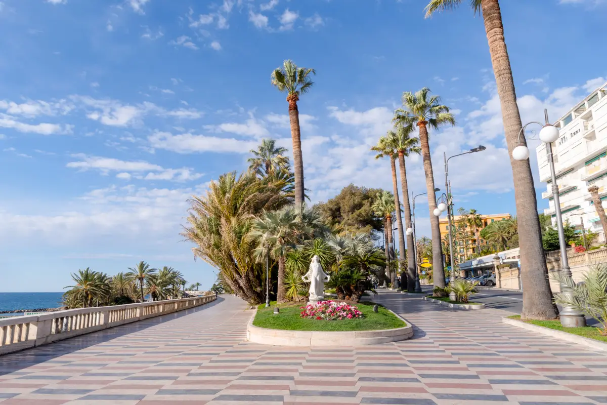 sanremo promenade on the italian riviera