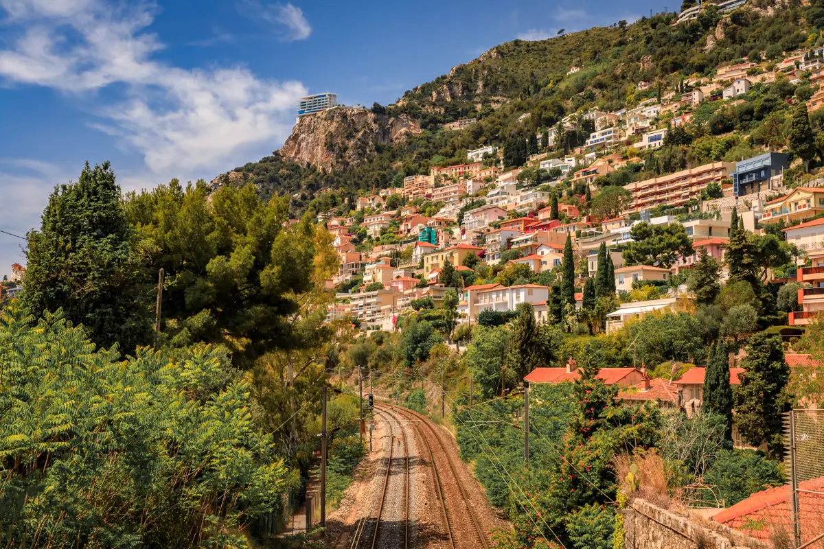 french riviera by train tracks 