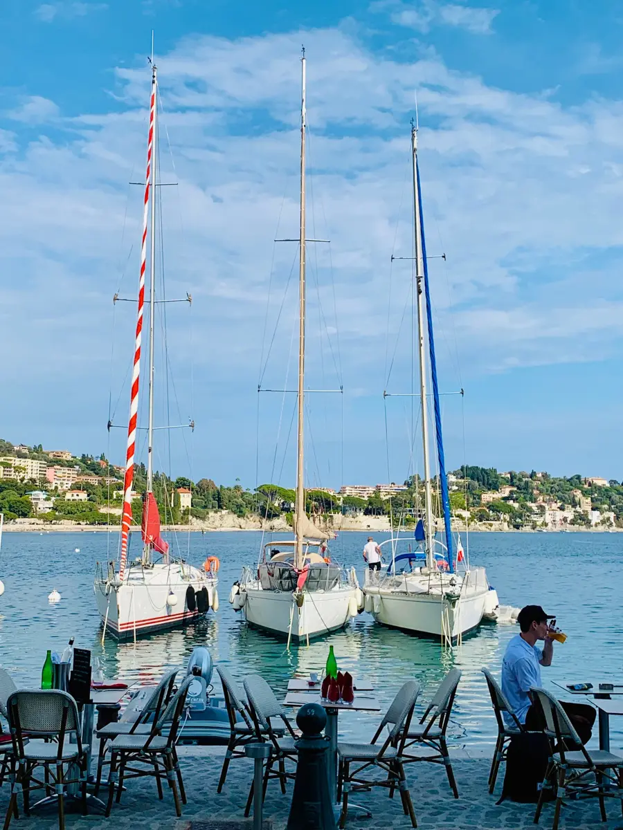 waterfront dining in villefranche sur mer on the french riviera