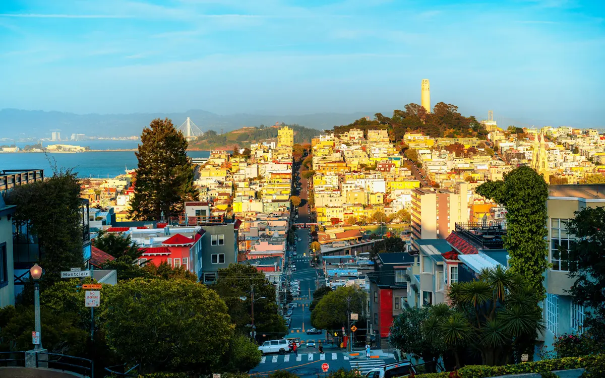 viewpoint from san francisco hilltop of coit tower