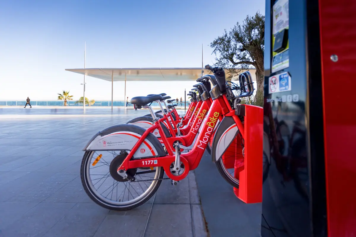 red electric monobike station  in monaco  