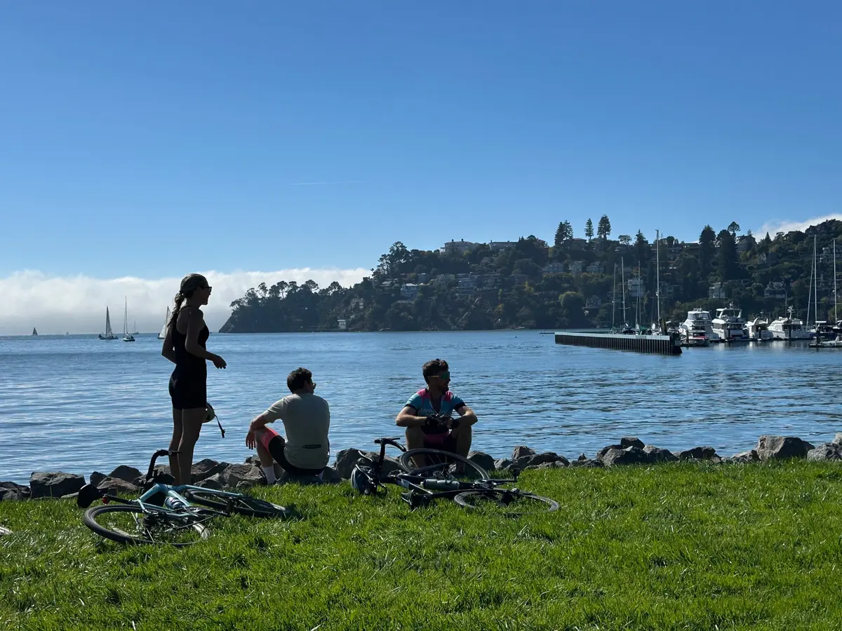 bikers resting in tiburon
