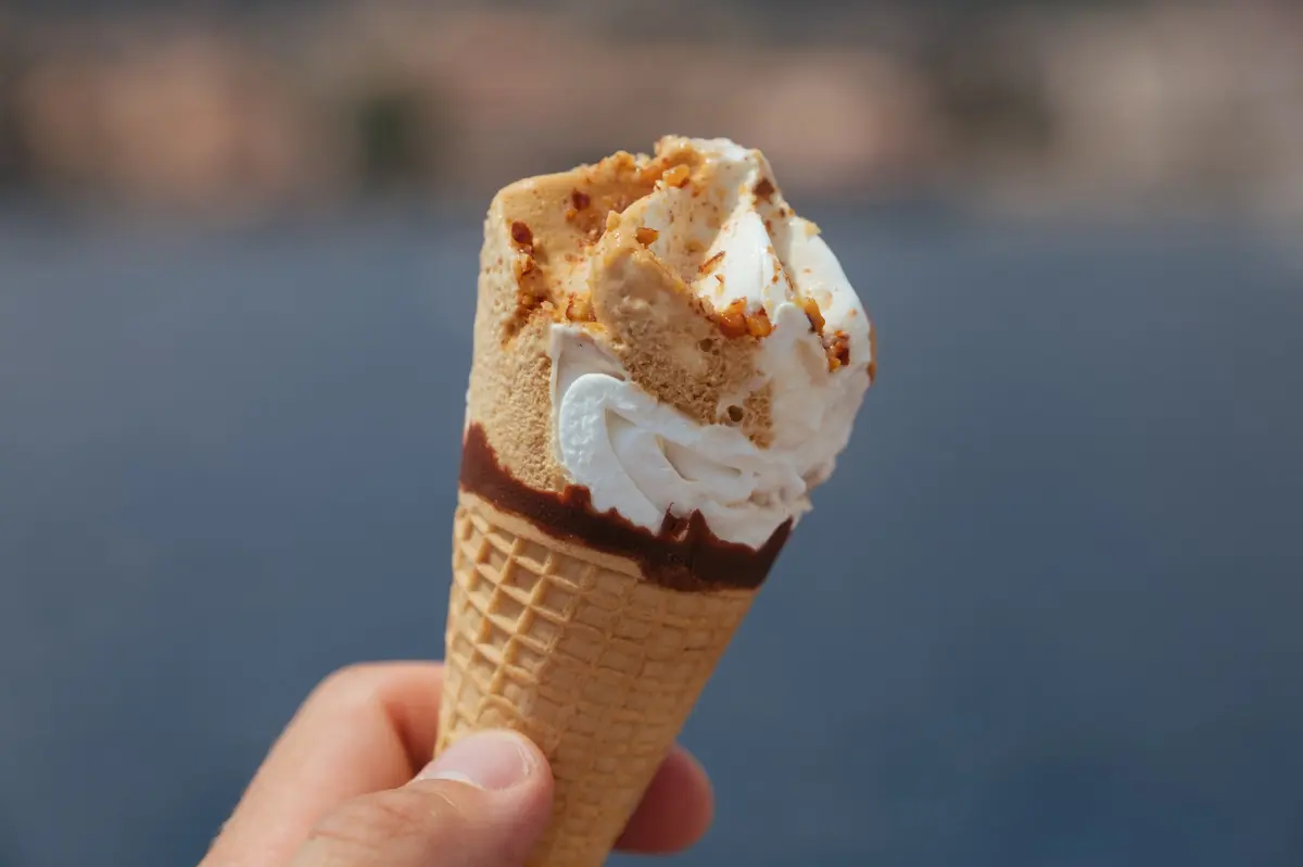 holding an ice cream cone in summer in monaco