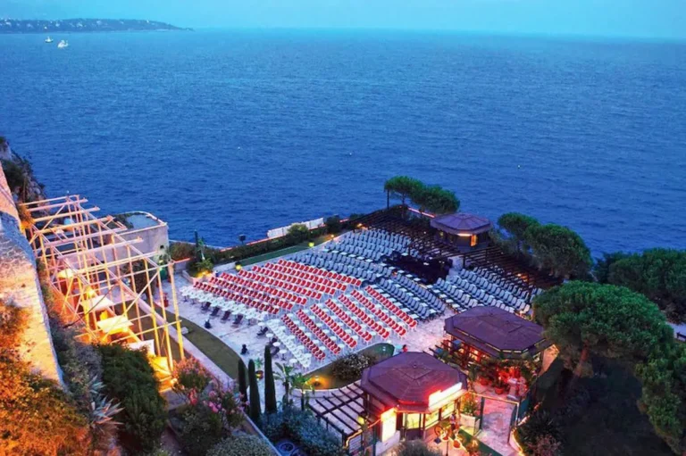 monaco open air cinema on the mediterranean sea