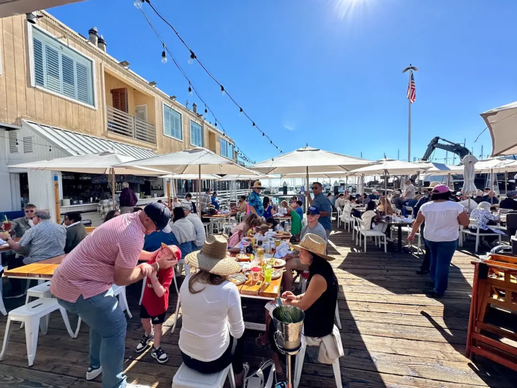 sam's anchor cafe deck on a sunny day in tiburon