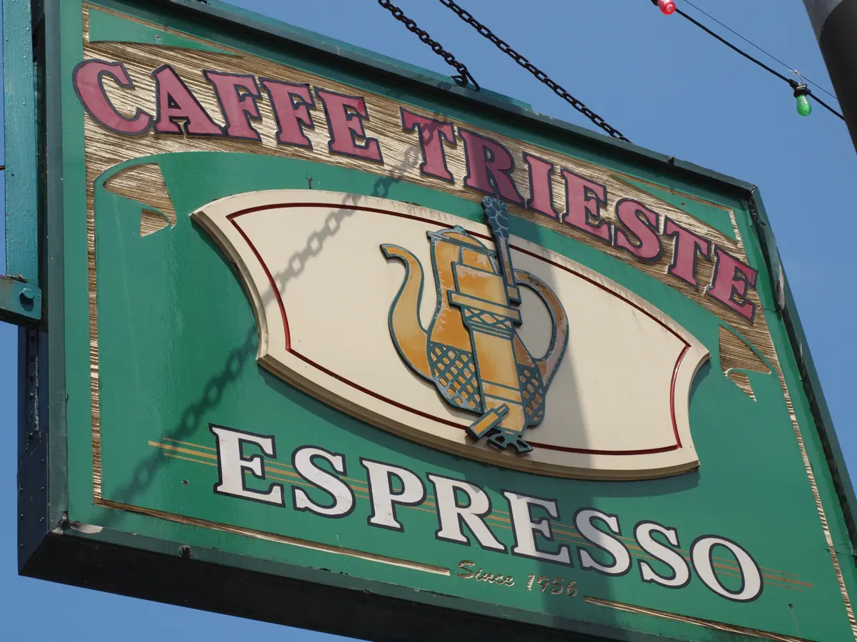 caffe trieste sign in north beach san francisco