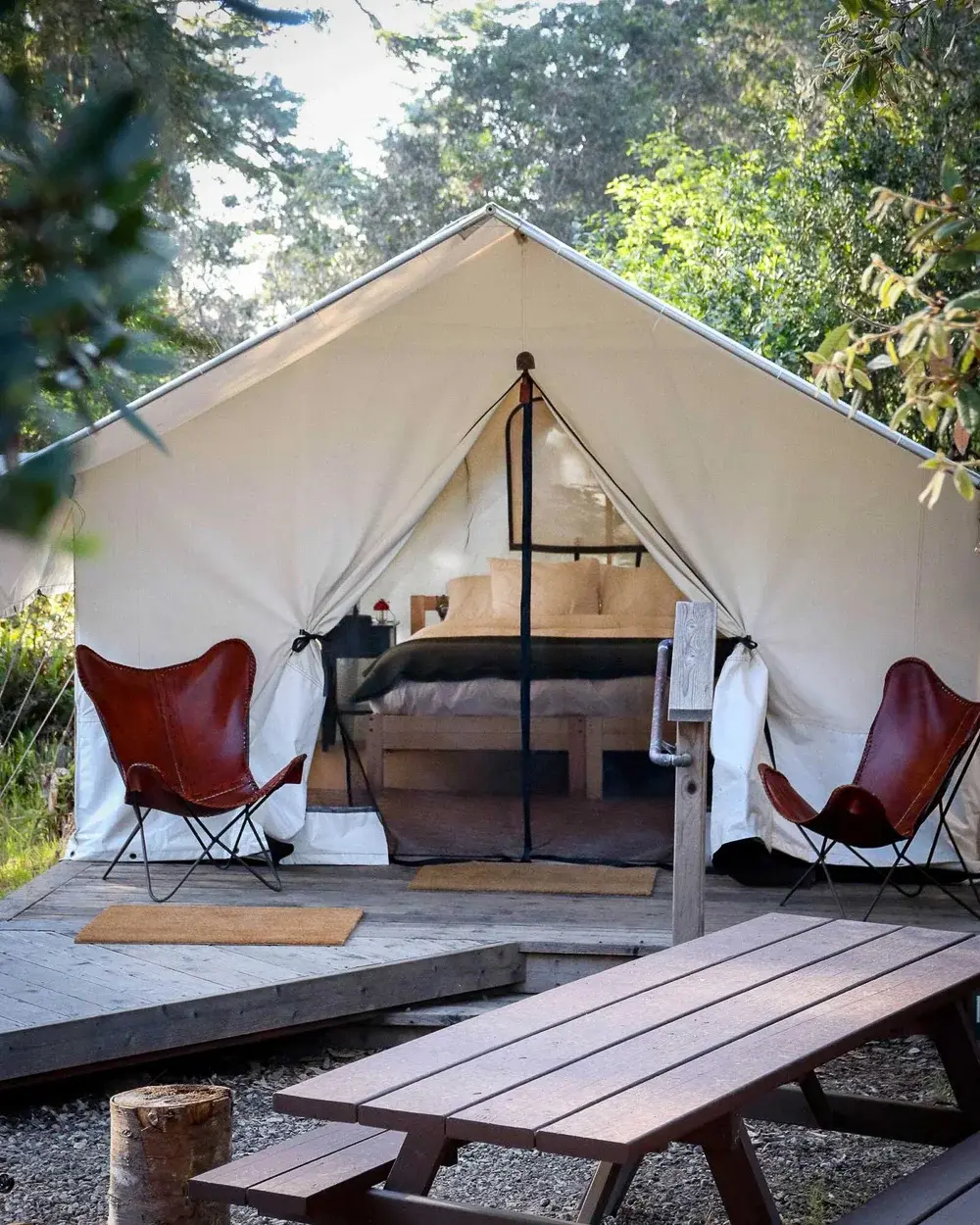 mendocino grove tent with picnic table