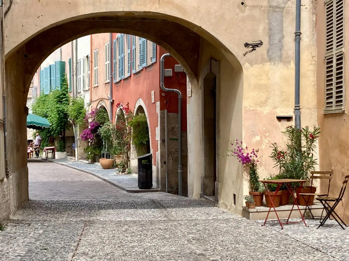 arcades in the village of biot on the French Riviera