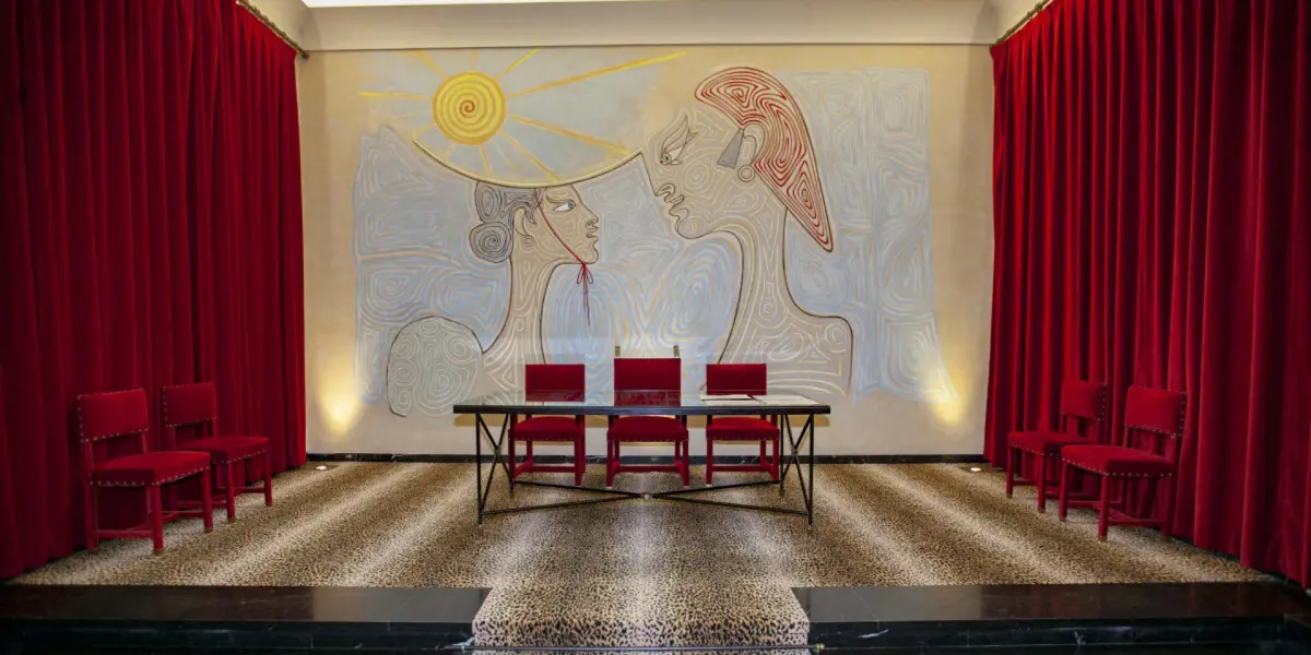 Salle des marriages in menton with cocteau art