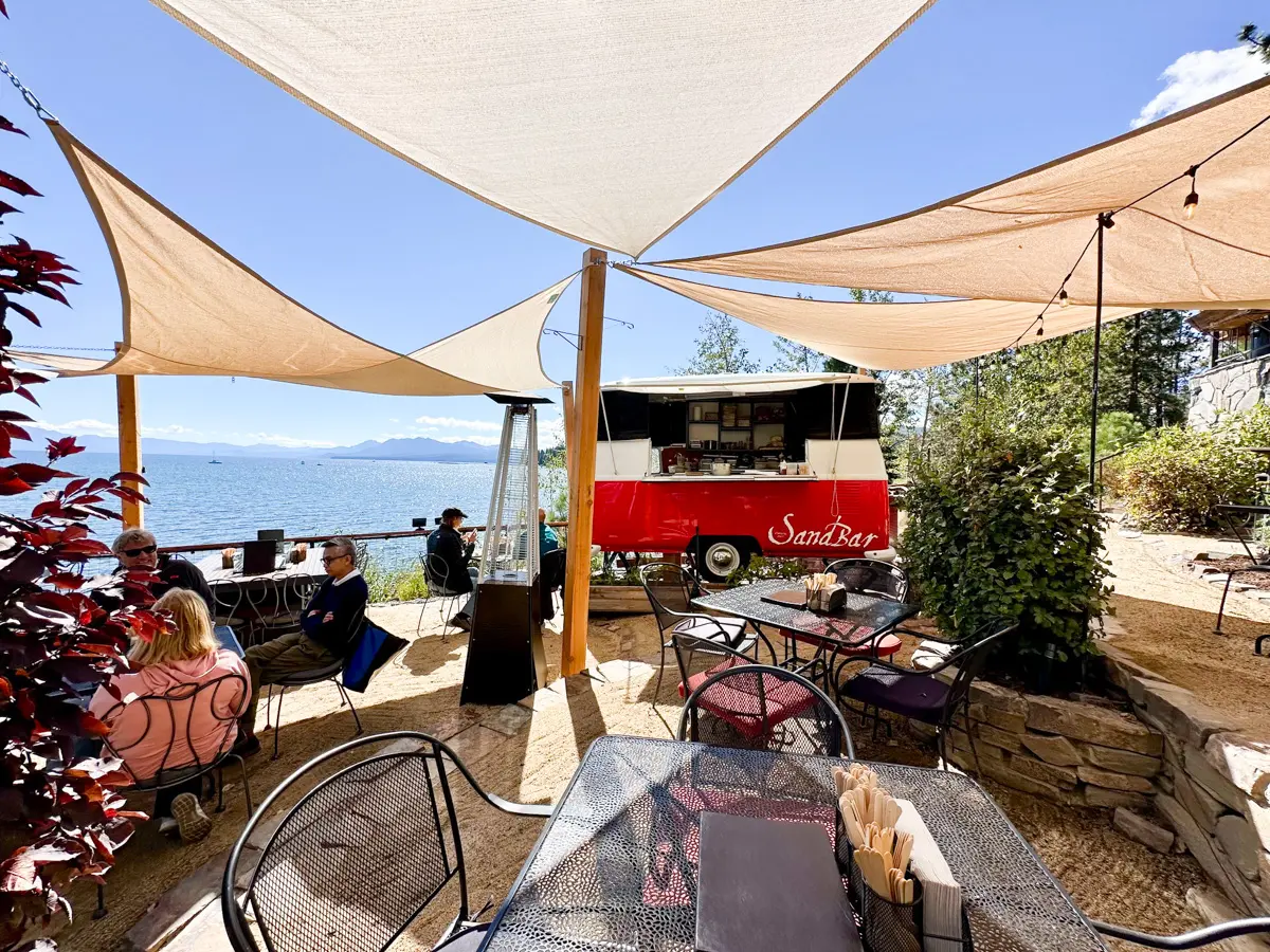 SandBar in Tahoe City with view of Lake Tahoe
