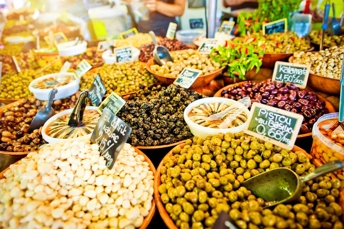 olives at a provence market