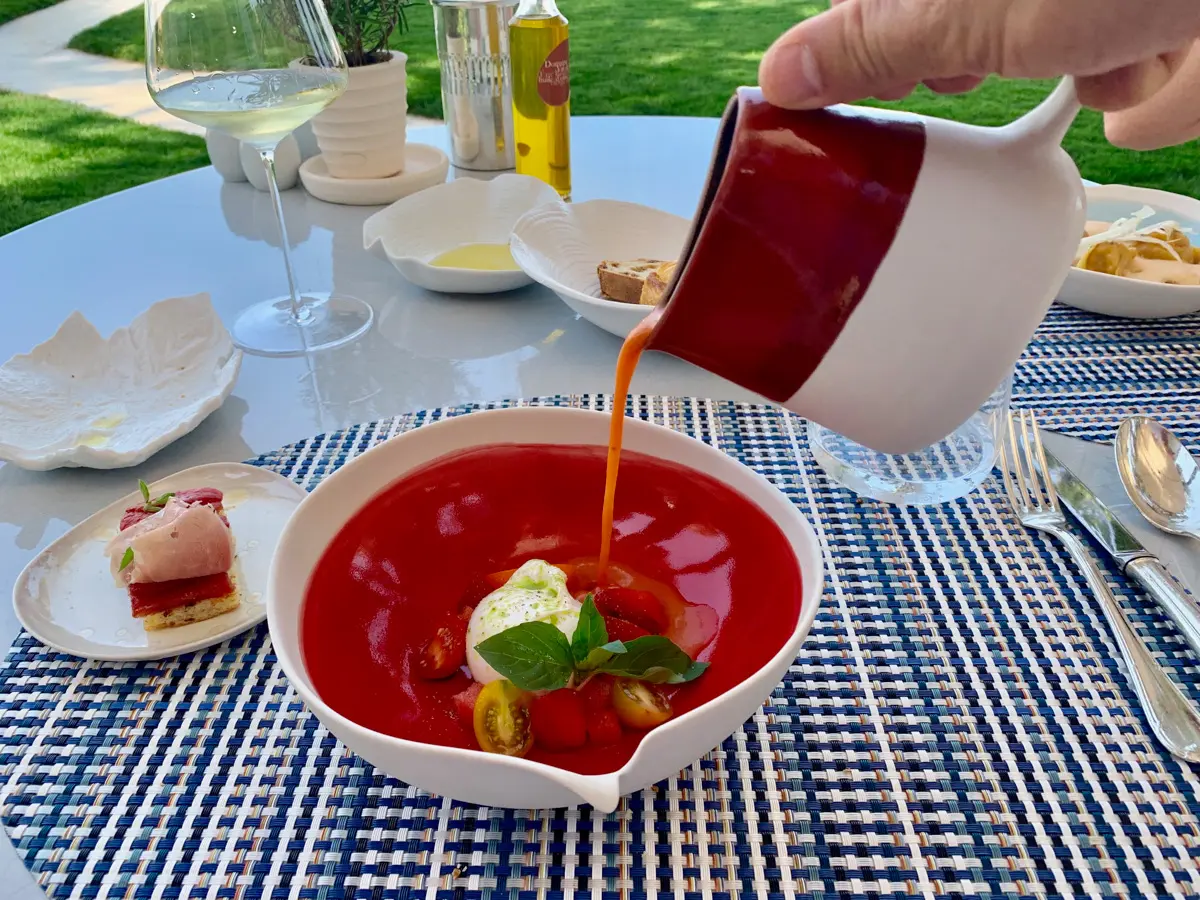 soup poured into a bowl in provence