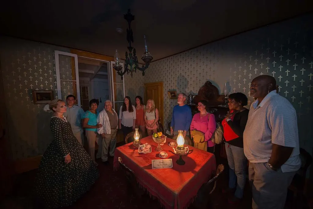 a whaley house tour around a table