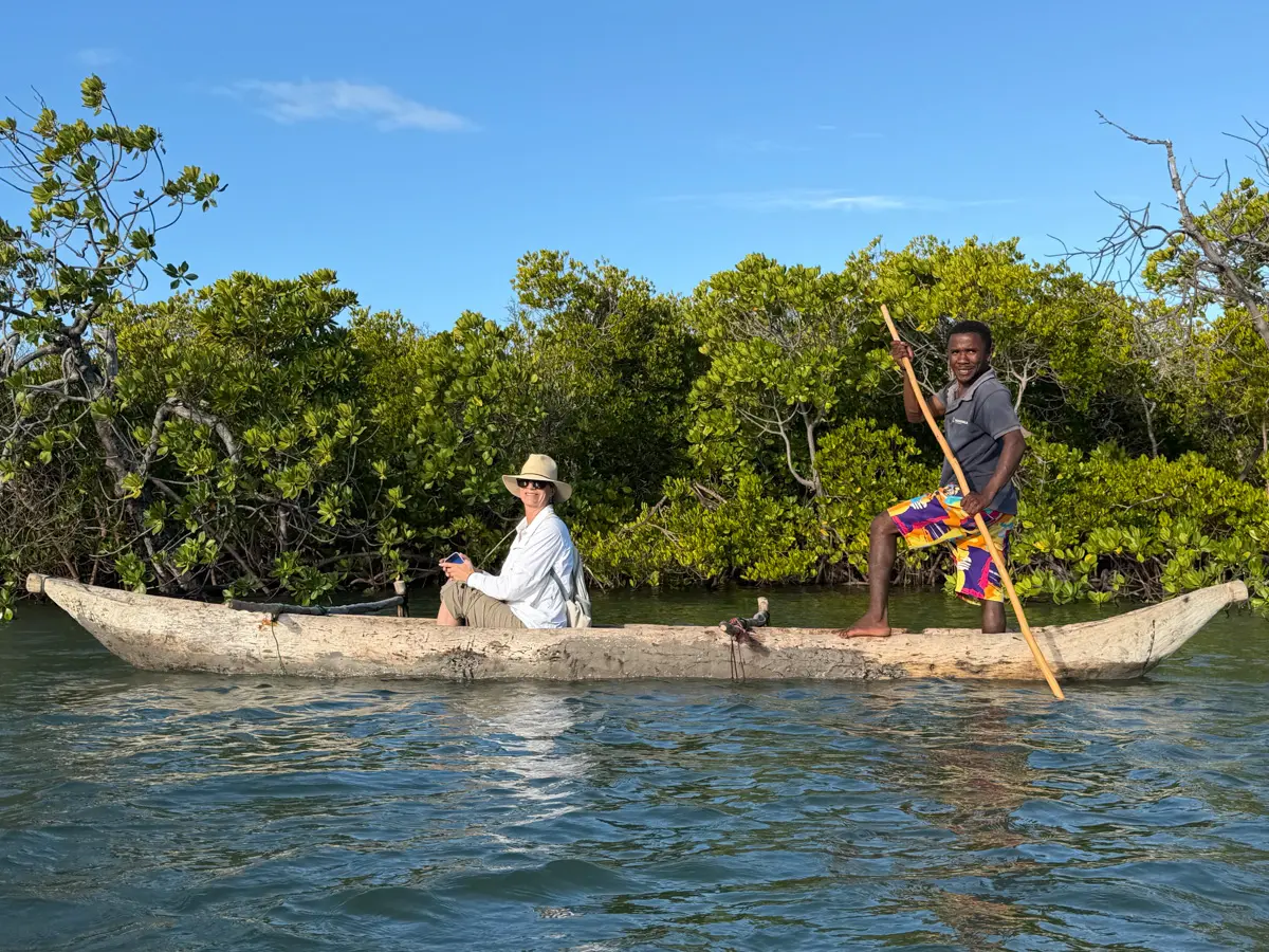 dug out canoe ride in Madagascar