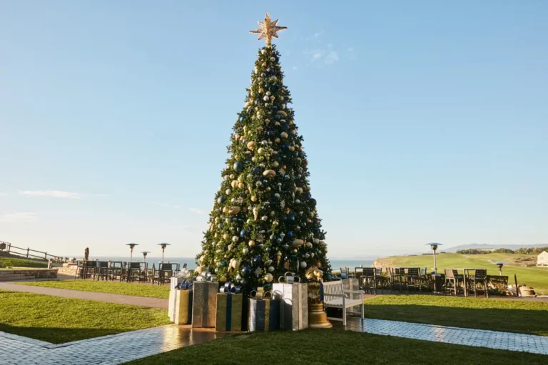 christmas tree on the golf course at half moon bay ritz carlton